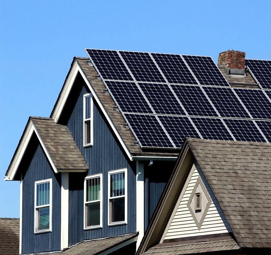 house, solar panels, architecture